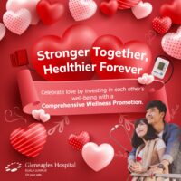 Valentine's Day Sale 50% off Poster or banner with many sweet hearts and on red background.
