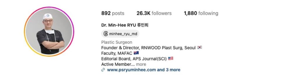 Dr Minhee Ryu Instagram