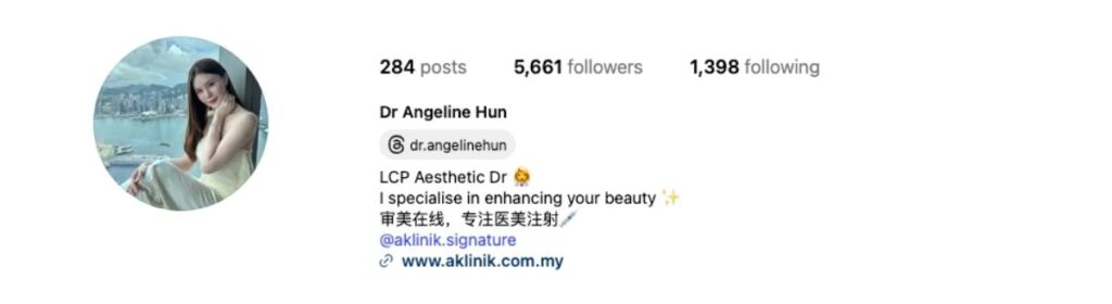 Dr Angeline Hun Instagram