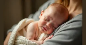 image of a mom hugging her new born baby