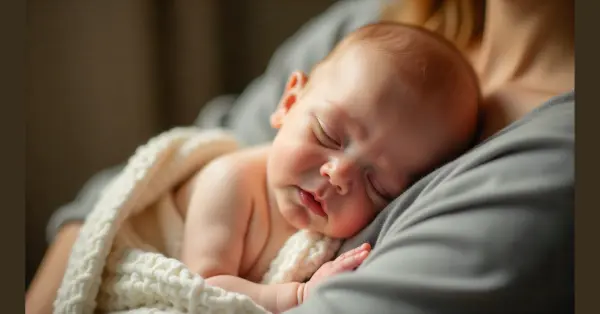 image of a mom hugging her new born baby